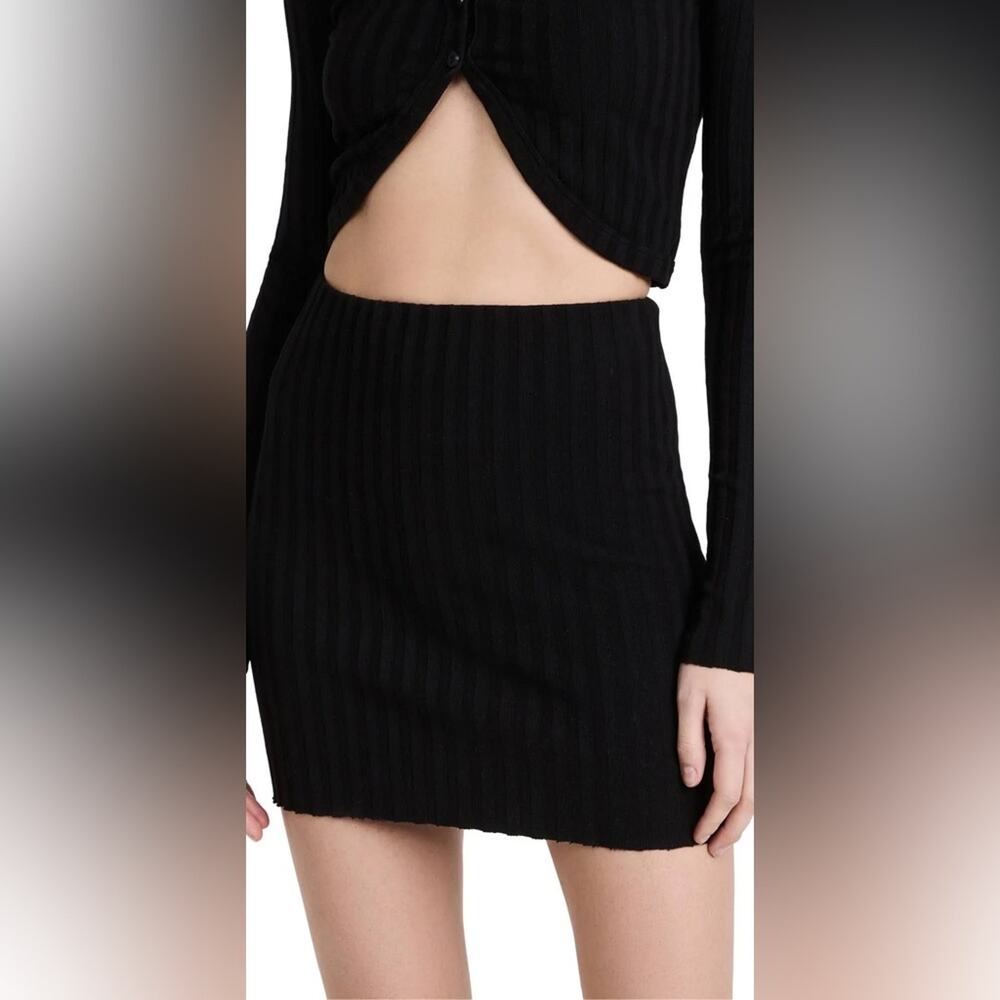 New Cotton Citizen Capri Mini Skirt Women’s Small Jet Black Stretch Ribbed